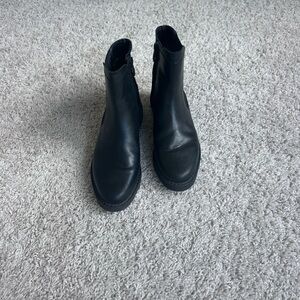 Franco Sarto Black Leather Ankle Boots